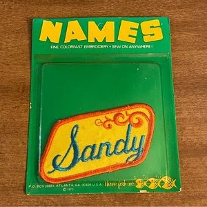 VTG 70s SANDY Names Sew-On Colorfast Embroidered Patch Three-Fish NOS Un-Opened